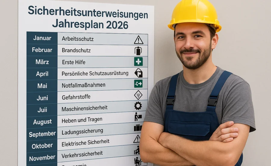 jahresplan sicherheitsunterweisungen 2026 freiburger unternehmen