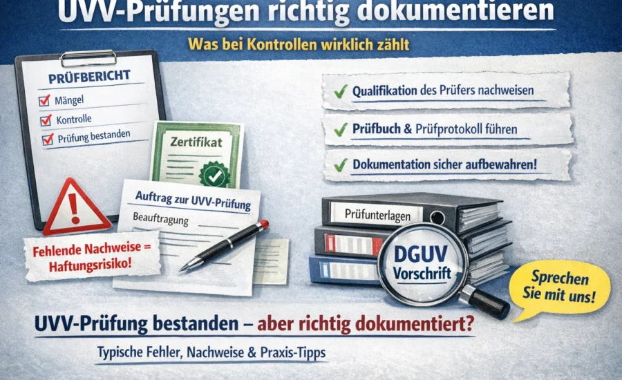 uvv pruefungen richtig dokumentieren was bei kontrollen zaehlt