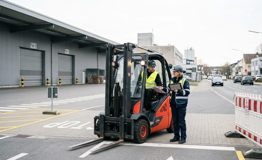 gabelstapler auf oeffentlichen strassen staplerschein fahrauftrag uvv